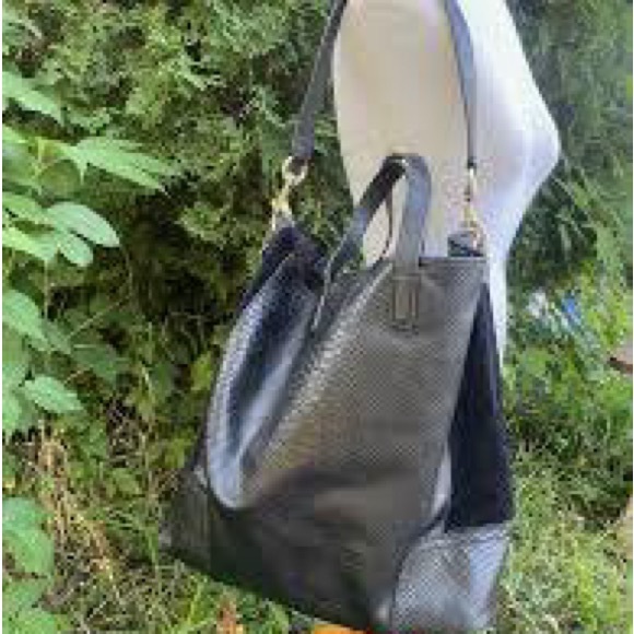 Coach XL Hadley Python Black shoulder bag - Picture 1 of 6